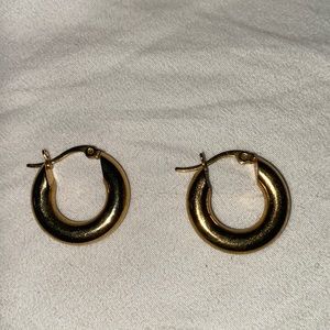Tiny gold hoops